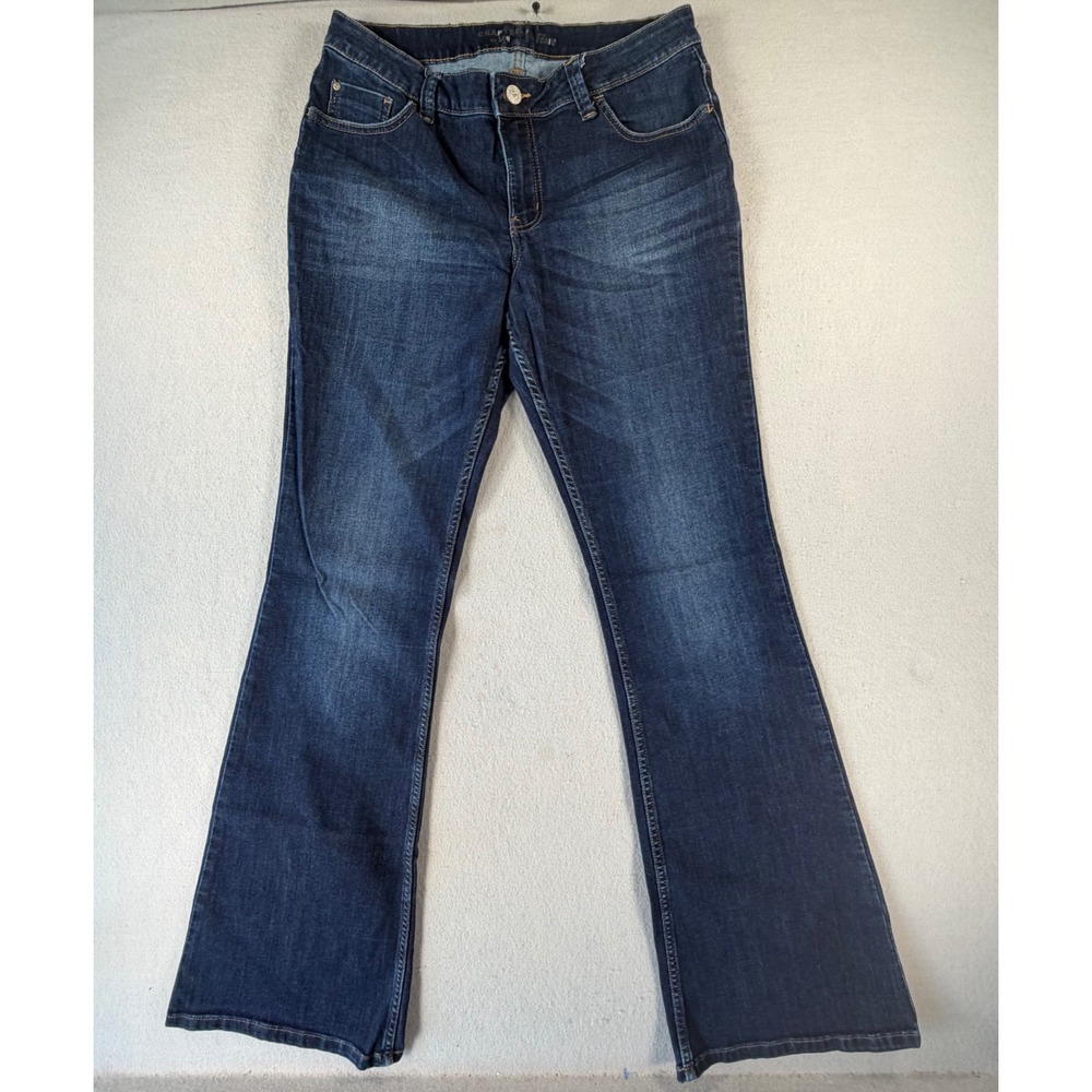 Lee Crafted by Lee Women 12L Dark Wash Bootcut Denim Jeans Workwear Stretch Blue